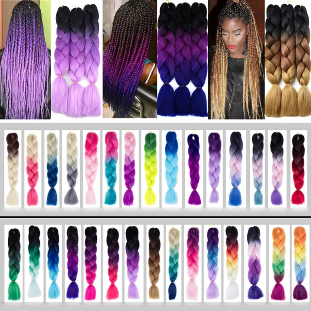 38 COLORS JUMBO Braiding Hair 24 Long Afro Box Braid for Party Decor Parts  Use $11.83 - PicClick