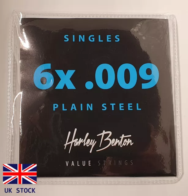 1 Pack of 6x Harley Benton .009 Electric Guitar Single String - High E String