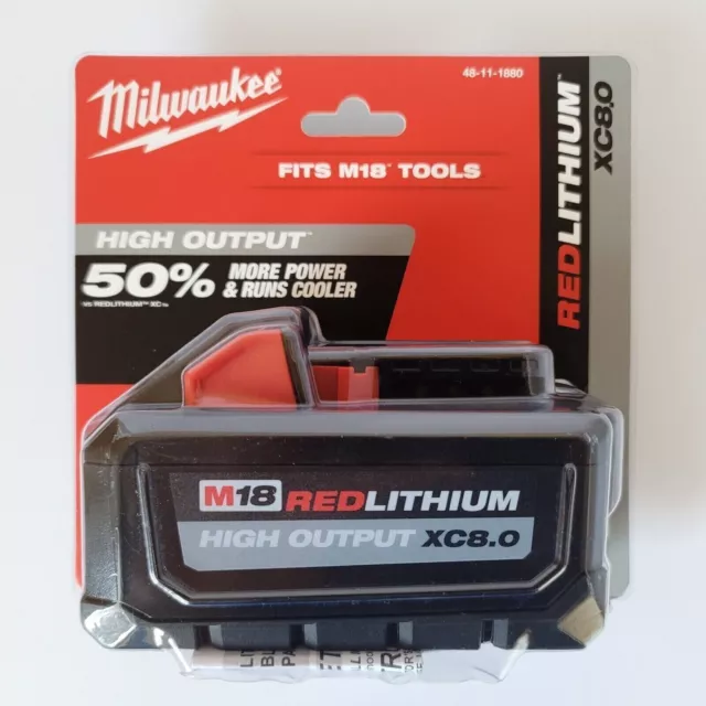 18V Milwaukee 48-11-1880 M18 HIGH OUTPUT 8Ah XC8.0 Cordless Power Tool Battery