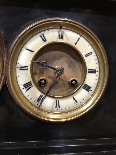 Large French HFF Architectural Greek Revival Marble Six Pillar Mantel Clock 7