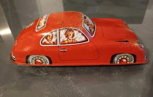 Jouet Ancien Joustra – Voiture Porsche 956 – Tôle – Années 50 – France