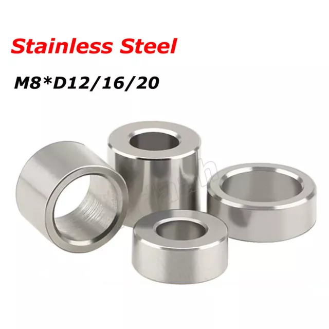 M8 Stainless Steel Spacers Standoff Round Unthreaded Bushing Sleeve Washers Shim