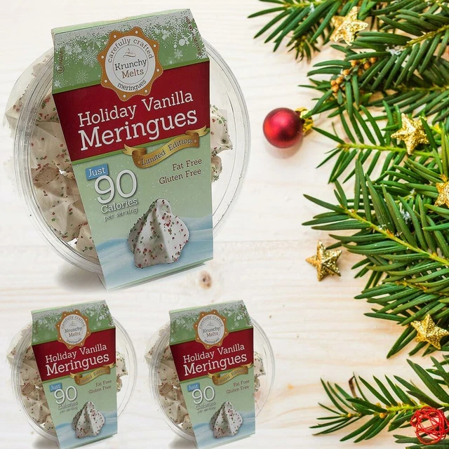 3 Boîtes Vacances Vanille Meringue Cookies sans Gras Gluten Casher Sucré Traiter