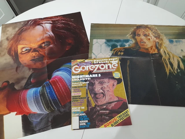 Vintage Gore Zone Issue 7 + 2 Posters,Freddy Krueger,Chucky Vintage Gore Zone Issue 7 + 2 Posters,Freddy Krueger,Chucky