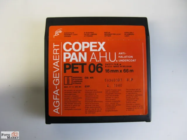 Cine-Film 16 MM X 66 M Agfa-Gevaert Copex Pan a. H. U. Pet 06 (4. 1986