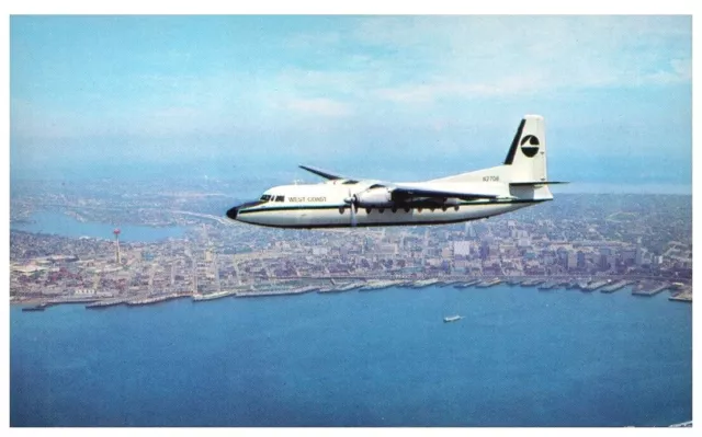 West Coast Airlines Fairchild F-27.Vtg Aircraft Postcard*B5