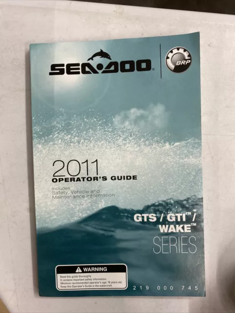 Seadoo 2011 GTS GTI Wake owners operating manual 219000745