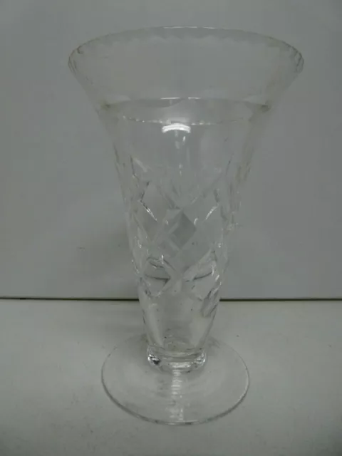 Vintage Webb Cut Crystal Etched Vase Made In England