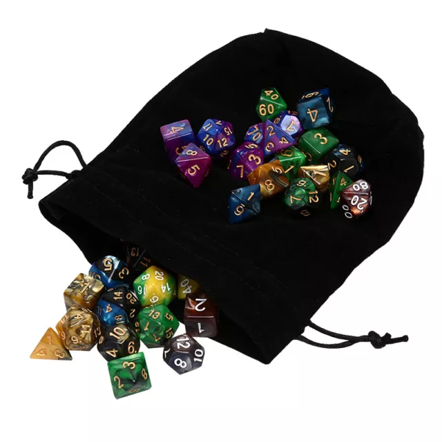 49 un. dados de acrílico poliédrico de doble color dados con bolsa para juegos FuAGYB ❤HA