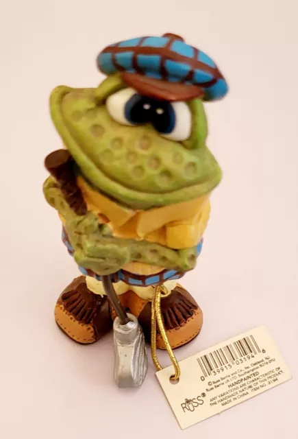 Russ Berrie Resin Golfing Frog Figurine Handpainted Item No. 3194