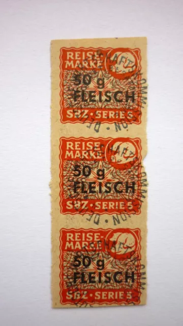 20x SBZ DDR Reisemarke 8x50g Brot, 6x5g Fett, 3x10g Zucker, 3x50g Fleisch 2