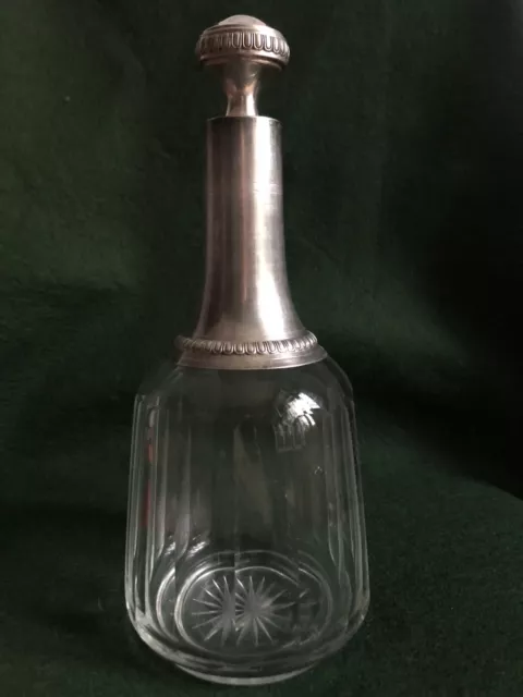 carafe a liqueur/à decanter cristal et argent massif