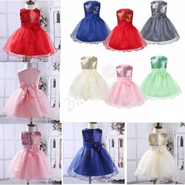 Infant Baby Girl Birthday Wedding Flower Dress Pageant Party Princess Tutu Dress