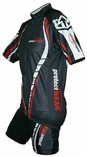 Protectwear Ciclismo Set Da Maglia E Pantaloni (Pantaloncini), Nero/Bianco