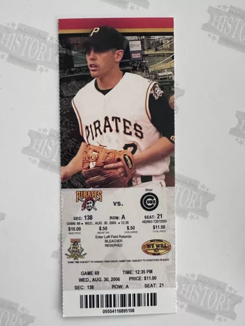 2006 Chicago Cubs at Pittsburgh Pirates Ticket 8/30/06