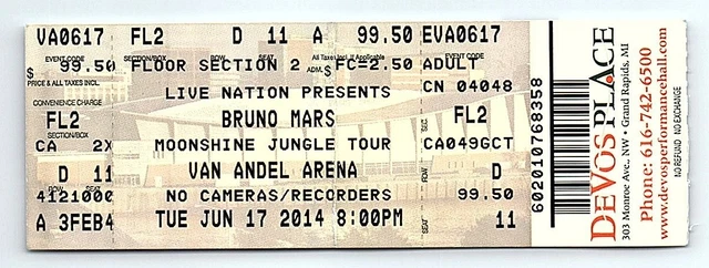 Billets pour Bruno Mars | France Billet