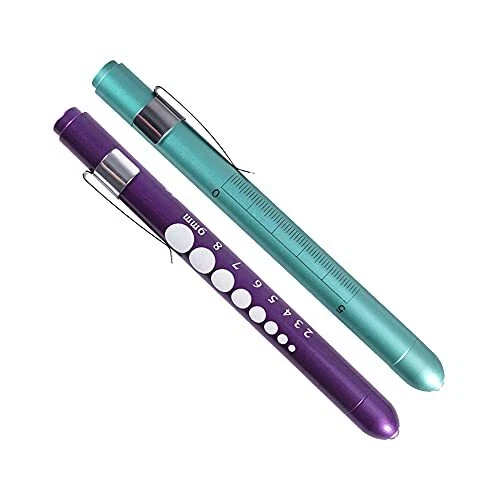 Aokin Pen Light with Pupil Gauge Reusable LED Penlight Medical Doctor Nurse D...