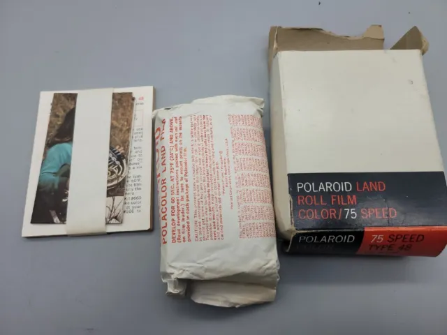 Película Polaroid Land Roll de Colección a Color 75 Velocidades Tipo 48 Reedición Sellada Expiró Noviembre 1968