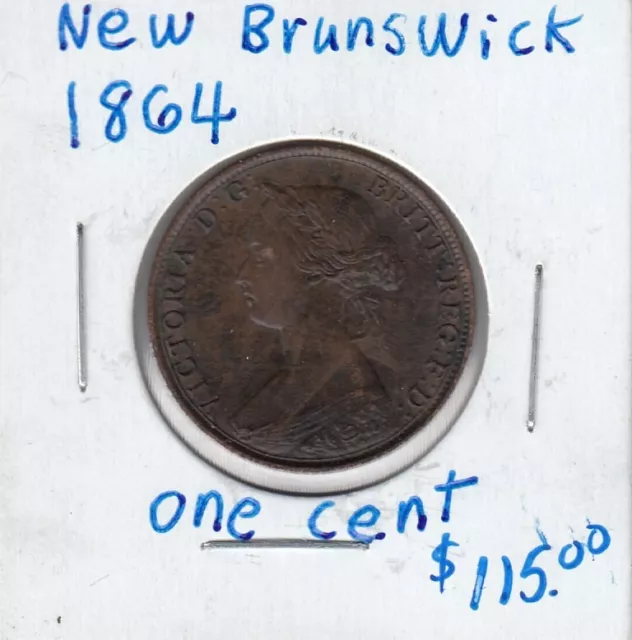 1864 New Brunswick One Cent Coin