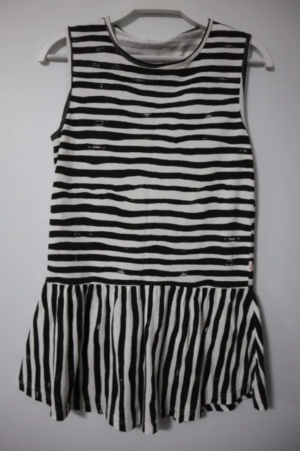 Munster designer girls black/white stretch dress size 12