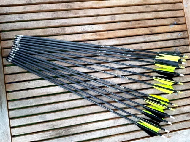 Arrows Bearpaw Penthalon Archery Neon Yellow Black 27"" 700 Spine GP