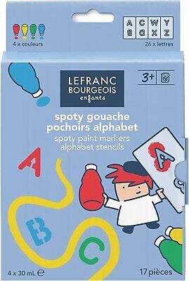Lefranc Bourgeois Enfants 301488 - TEMPERA SPOTY - Set stencil alfabetico