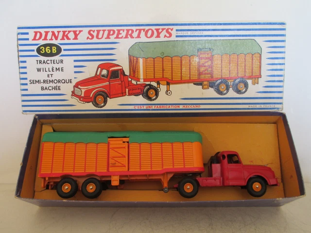 Dinky Toys F 36B Tracteur Willème + Semi-remorque Bâchée Savoyarde - 1/43 - Boîte