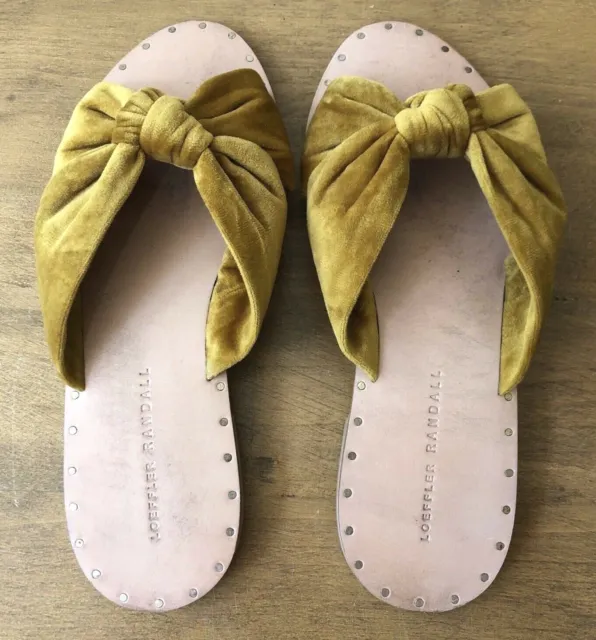 Loeffler Randall Women's Lucia Velvet Knotted Slide Sandals, Size 7 - Marigold