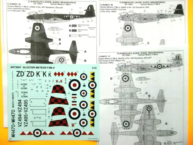 Decals - 1/72: Gloster METEOR F.MK.8