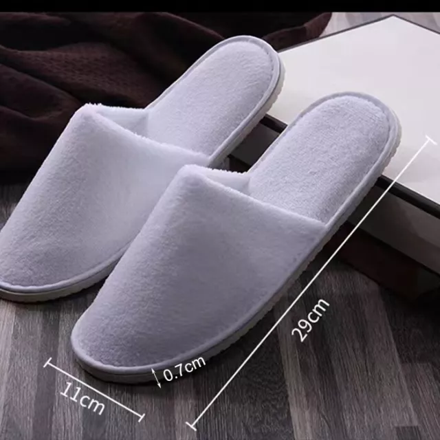 5-30 Pairs Spa Hotel Guest Slippers Closed Toe Towelling Disposable Terry Style 3