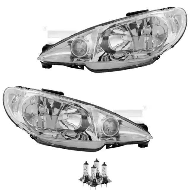 Set Faros H7/H7 para Peugeot 206Cc 2D 2A/C 2E/K Incl. Osram de Lámparas