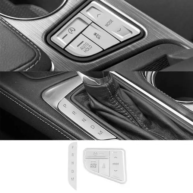 For Cadillac CT4 2020-2024 Silver Aluminum Alloy Center Console Button Cover 6PC