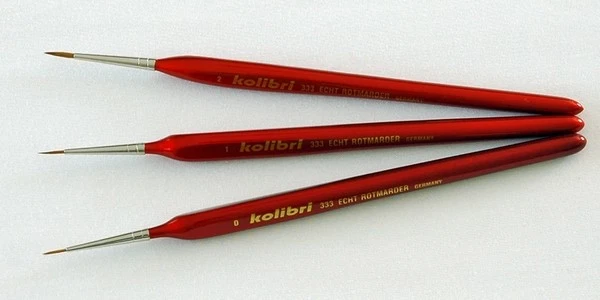 Set Pennelli MARTORA ROSSA Kolibri per dettagli - SCEGLI LA MISURA