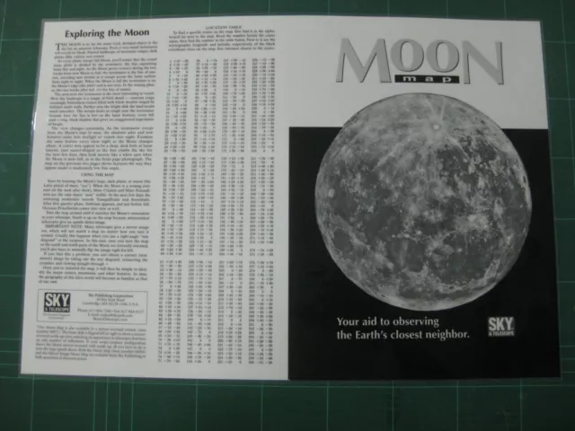 Lamina Din-A3 Mapa Luna Sky&Telescope Moon Map-Plastificada-Excelente Estado