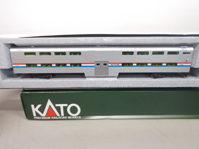 KATO -#35-6021-AMTRAK-BI-LEVEL PASSENGER Car 4-Window Cab Coach ~ Ho ...