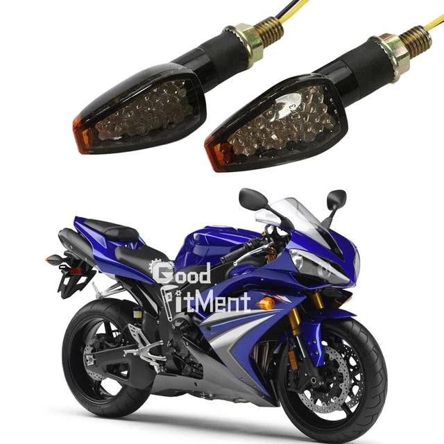 FÜR YAMAHA YZF-R1 YZF-R6 YZF-R6S 1 Paar M10 Motorrad LED Blinker Licht ...