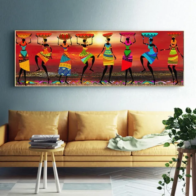 Fesselnde afrikanische Frauen tanzen Ölgemälde Leinwand Wandbild Kunstwerk fü