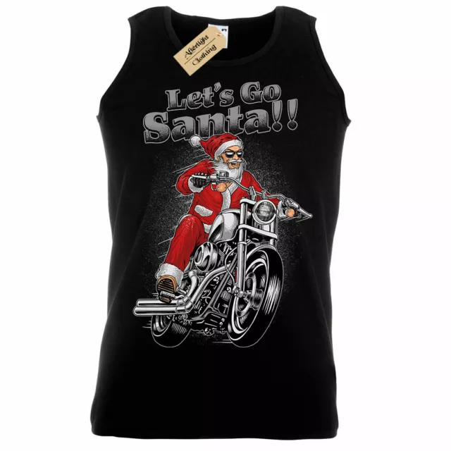 Gilet Lets Go Santa Christmas motociclista moto di Natale da uomo