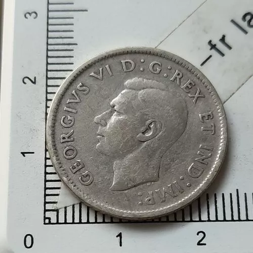 I22501 pièce de monnaie argent 25 cents canada 1942 georges VI royale