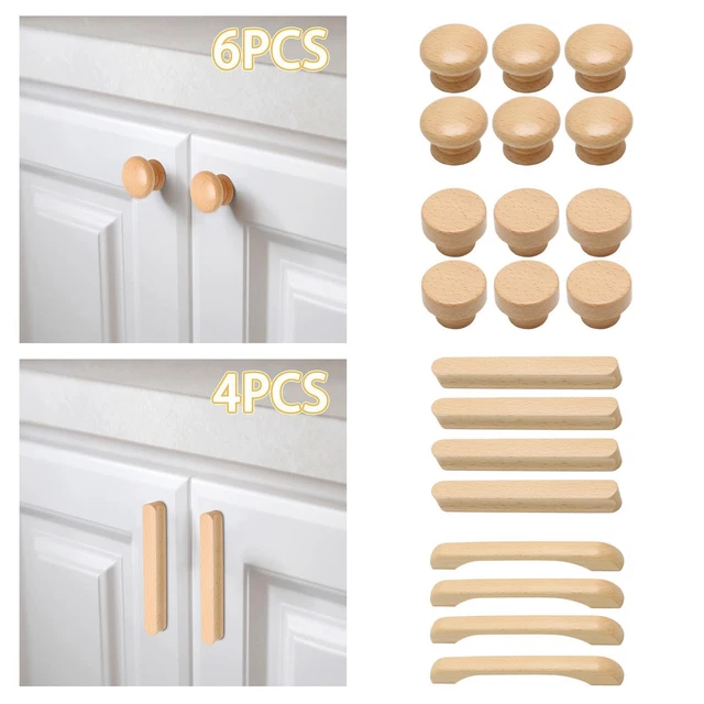 Poignée de commode, poignées de tiroir, boutons en bois, boutons d'armoire en