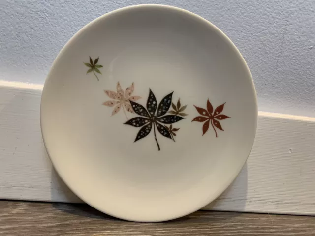 Peter Terris Original Calico Leaves Bread Plate by Shenango China 6 1/4" across