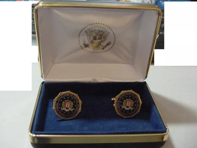 Pair of  new Presidential FBI cufflinks    color seal  - New