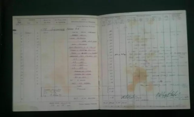 1944 WWII ROYAL AIR FORCE PILOT'S FLYING LOG BOOK IN HARROWING DETAIL *(Repro)*