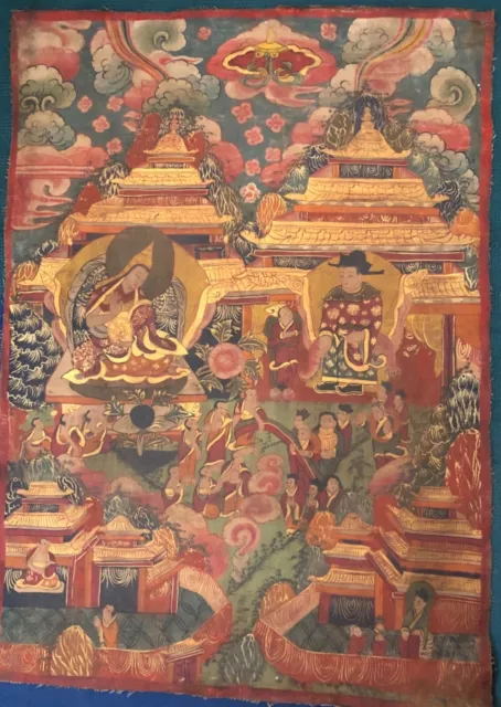 Genuine antique 19th Century Buddhist painting from Western China