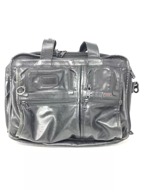 Tumi Alpha Collection T-Pass Expandable Leather Laptop Brief 96145DH No Shoulder