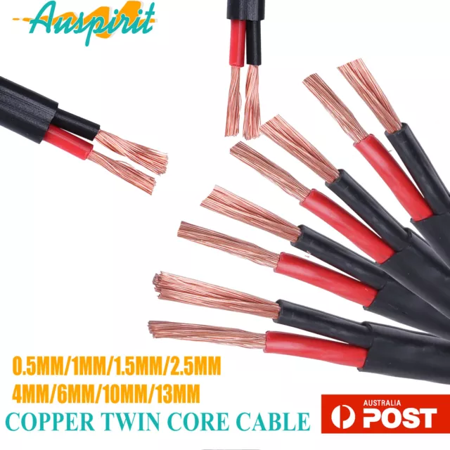 0.5-13mm Twin Core Cable Solar Panel Auto 4X4 Dual Battery Electric Wire Replace