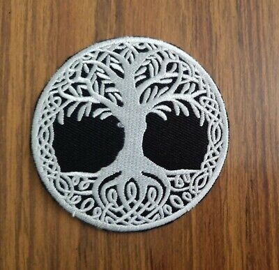 Yggdrasil Tree of Life sew or Iron On Patch, Viking Pagan Norse Vest Applique