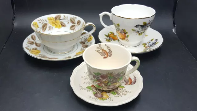 Vintage Lot 3 Tea Cups & Saucers Royal Doulton, Noritake, Liverpool Rd Pottery