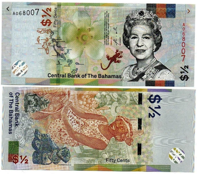 The Bahamas half dollar, Banknote, UNC, Paper Money, 50 cent note