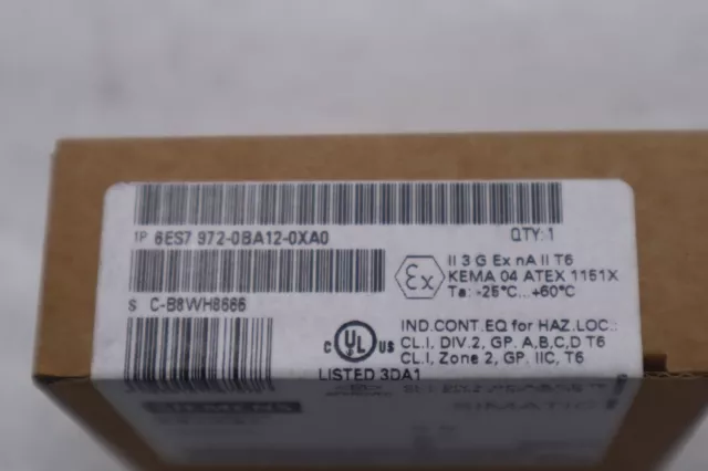 NEW Siemens 6ES7972-0BA12-0XA0 PROFIBUS CONNECTION PLUG SIMATIC DP STOCK B-1494